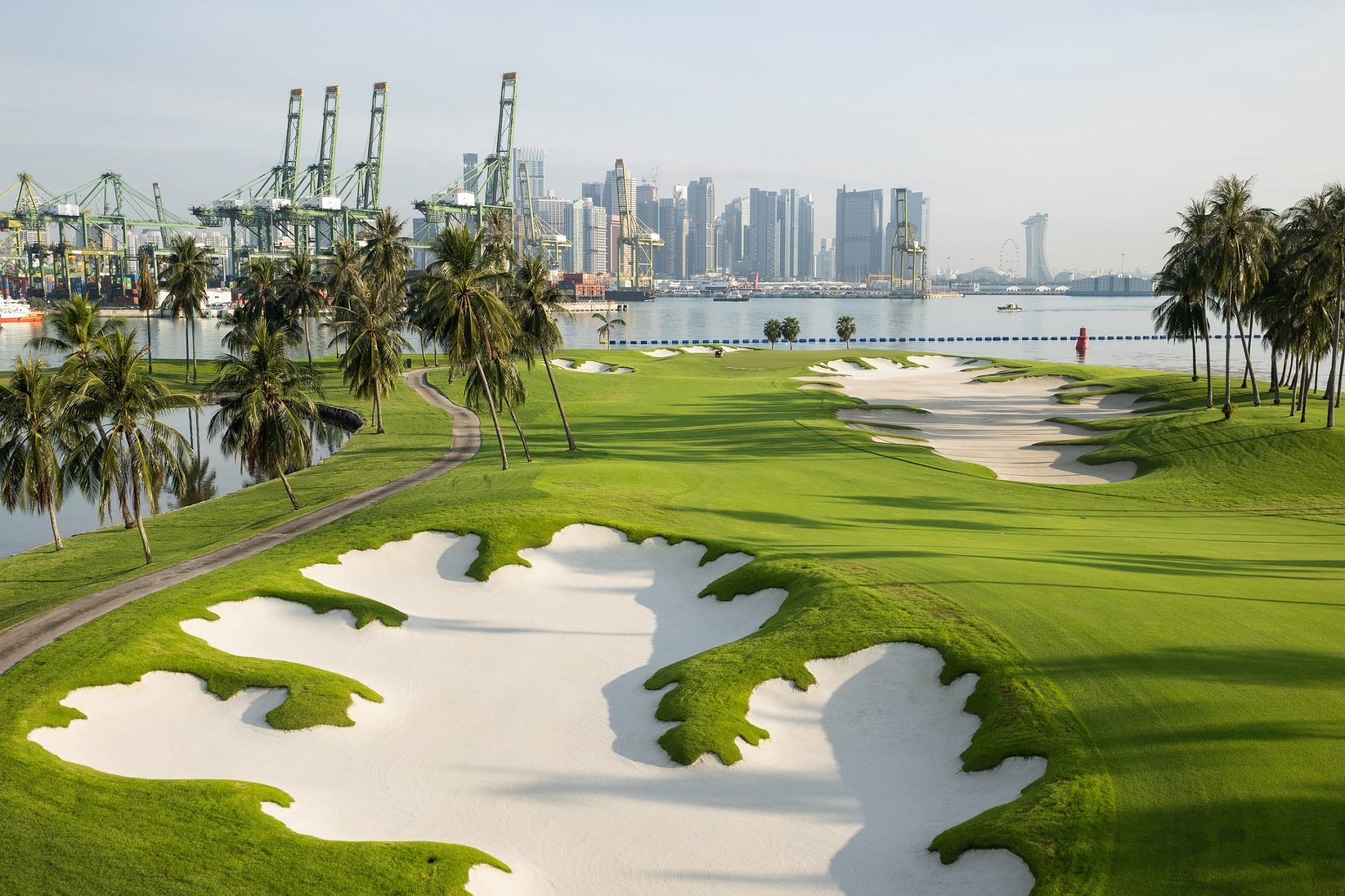 There have been extensive renovations to the bunkers at The Serapong’s iconic fifth hole.