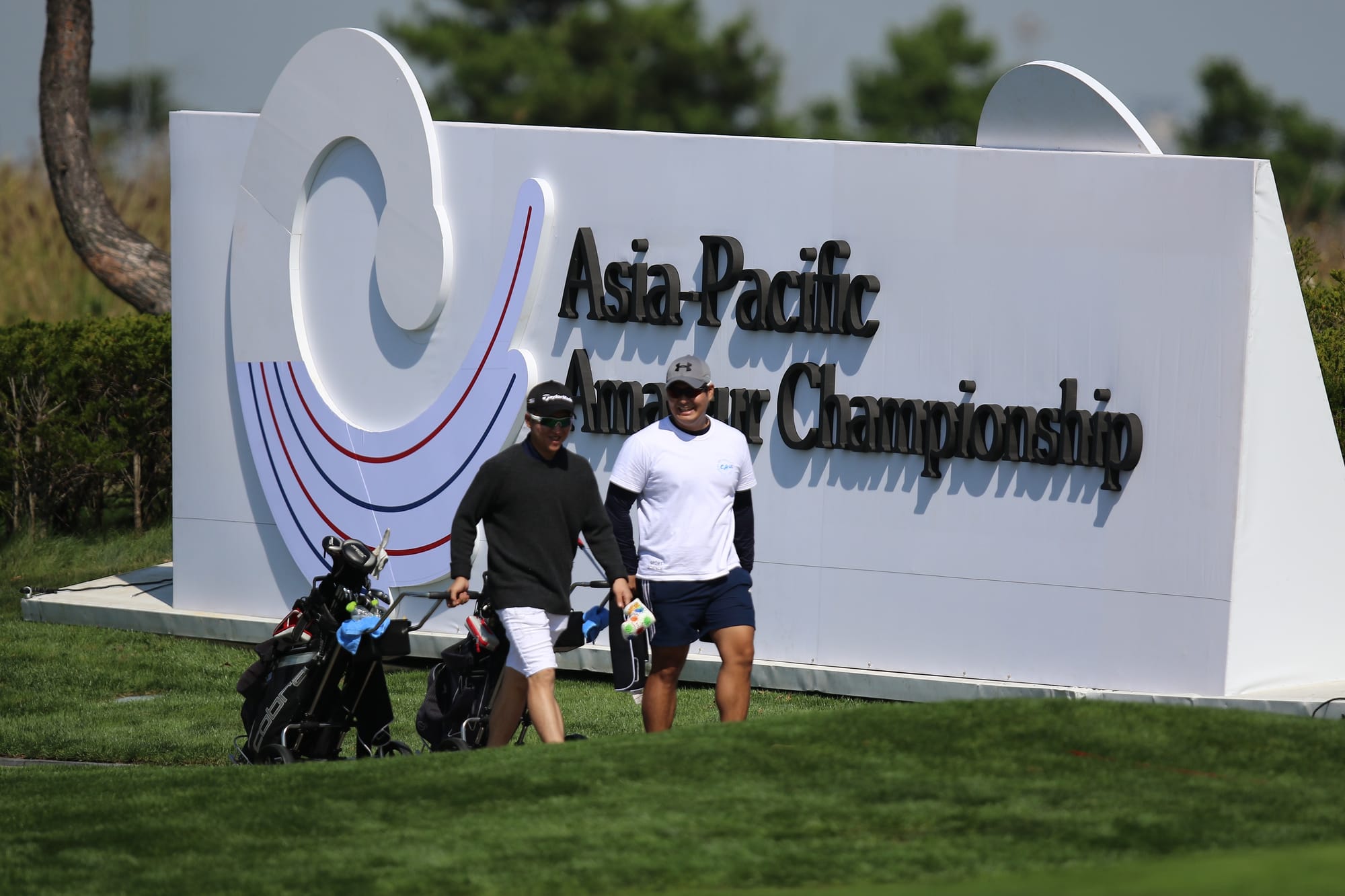 Asia-Pacific Amateur Championship signage was prominent around the Jack Nicklaus-designed course.
