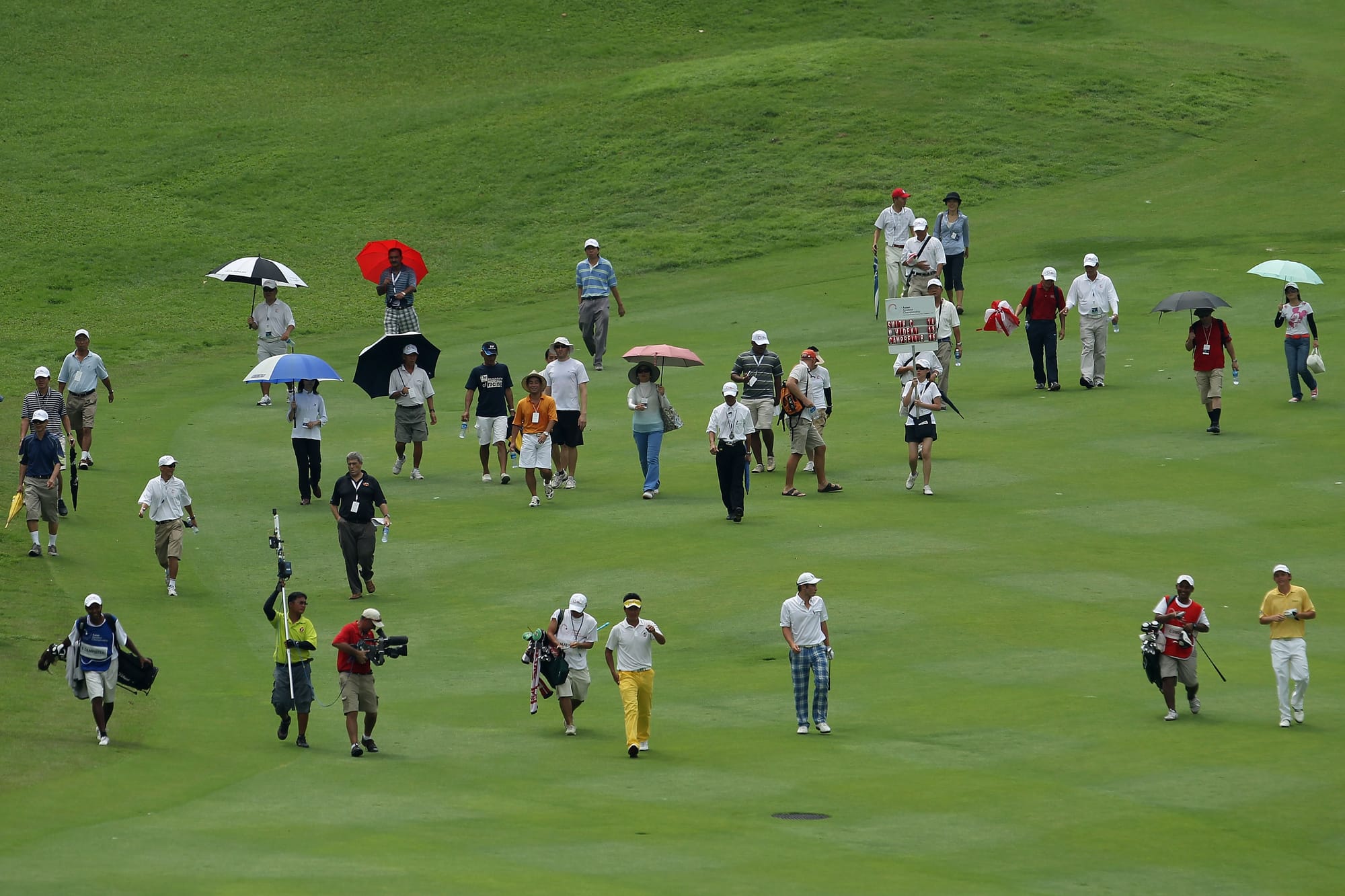 Galleries were able to get up close and personal with Hideki Matsuyama at Singapore Island Country Club.