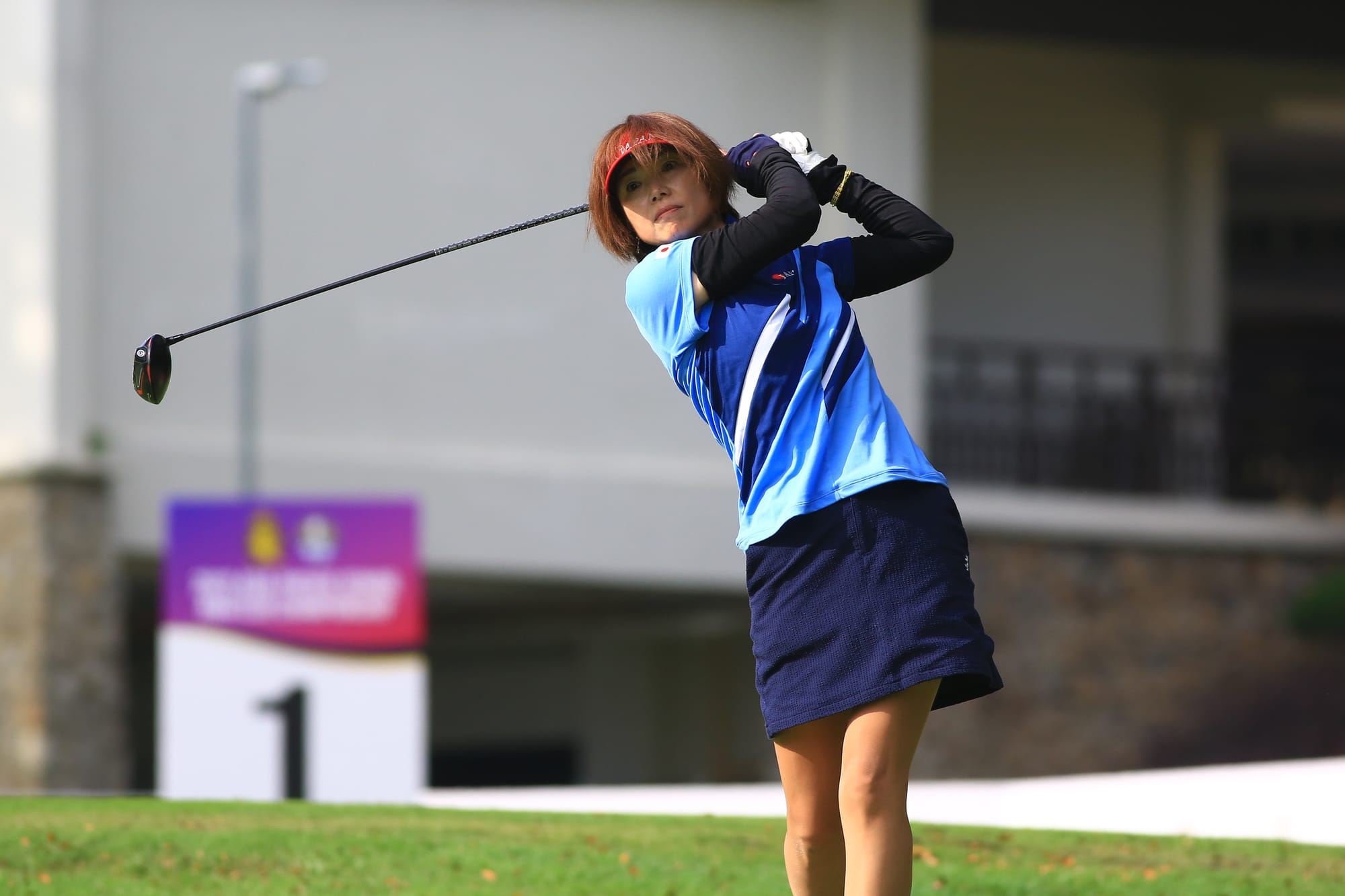 Hiroko Oga tees-off in the final round at Kota Permai. Picture by Malaysian Golf Association.