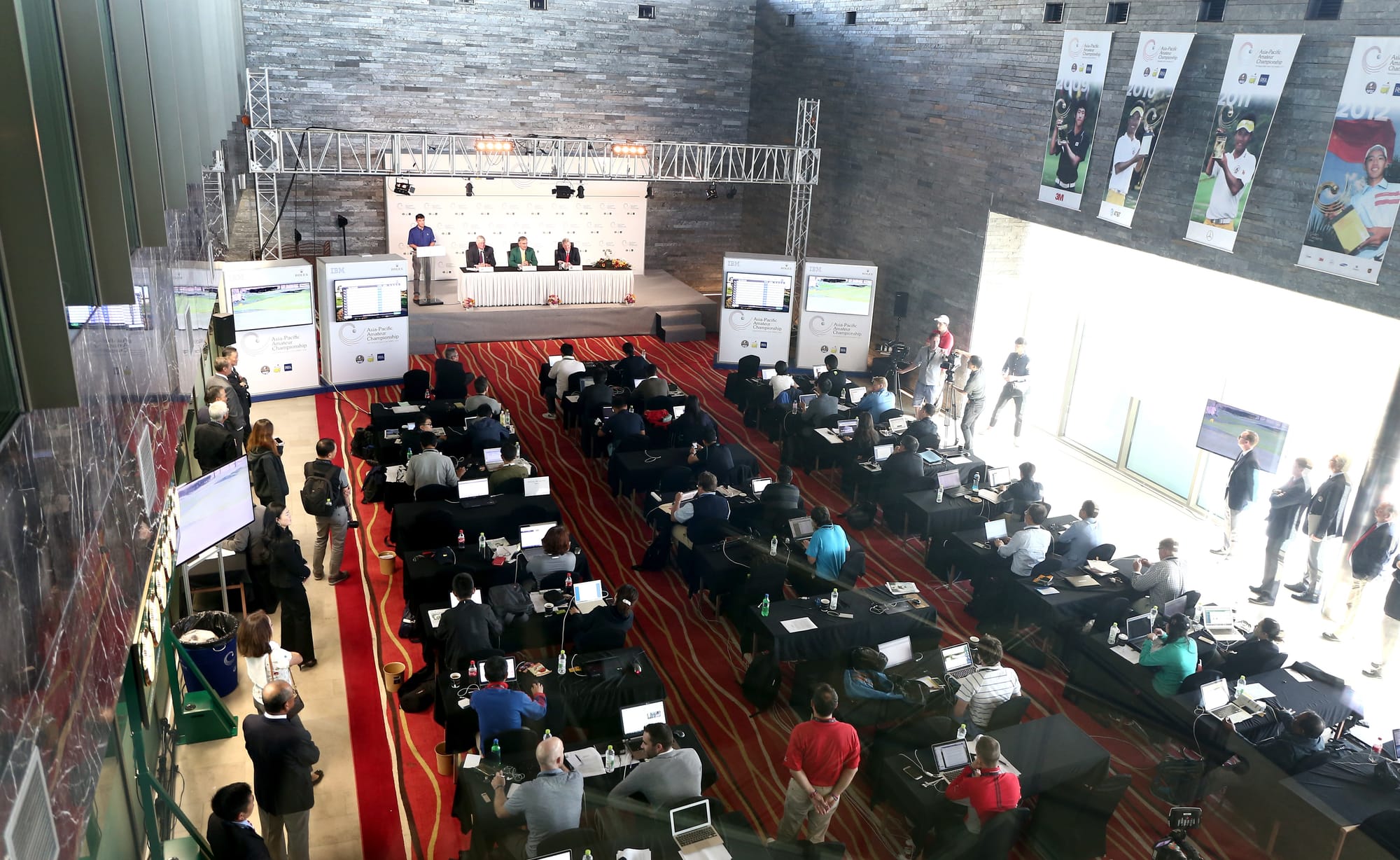 The world's golfing media turned out in force at the Jack Nicklaus Golf Club.